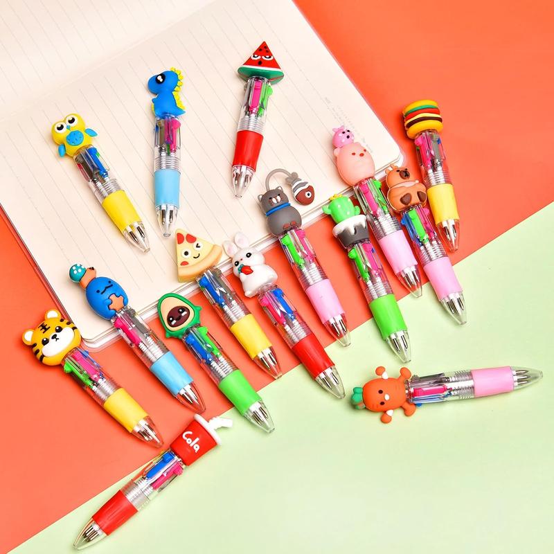 20Pcs Mini Multicolor Pens in One 4-in-1 Cute Pens Bulk for Kids, Fun Kawaii Ballpoint Pen for Birthdays and Children's Party Favors Gifts, Teacher School Supplies Thanksgiving Gift Student GIft