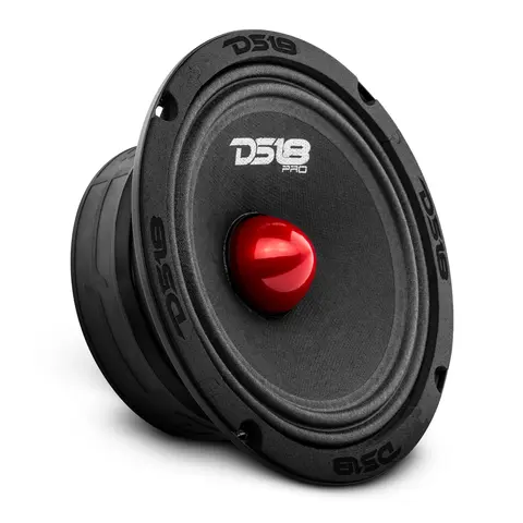 DS18 PRO GM6.4B 6.5" Midrange Car Speaker with Bullet, 140W RMS, 4-Ohm Pressed Paper Cone, 480W Max, 6.5 Inches Mid for Full Sound, Car Stereo Speaker, Automotive Audio Accessory, Car Stereo Speakers
