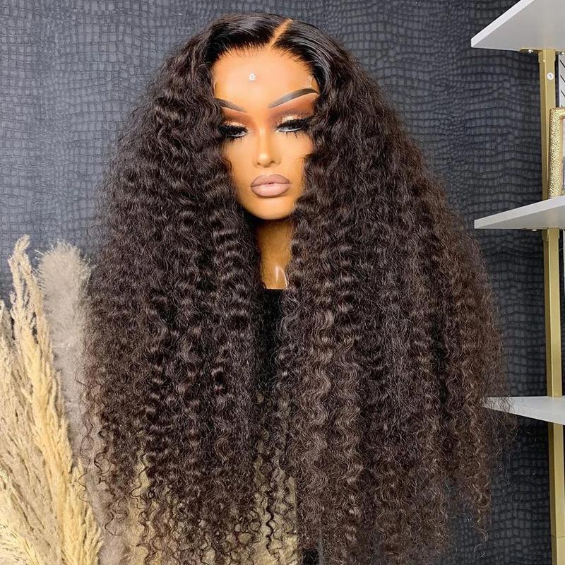 Bling Hair 13x4 Kinky Curly Lace Frontal Wigs Human Hair Wigs Brazilian 13x6 Deep Wave Lace Frontal Wig HD Transparent Lace Wig Pre Plucked With Baby Hair For Women