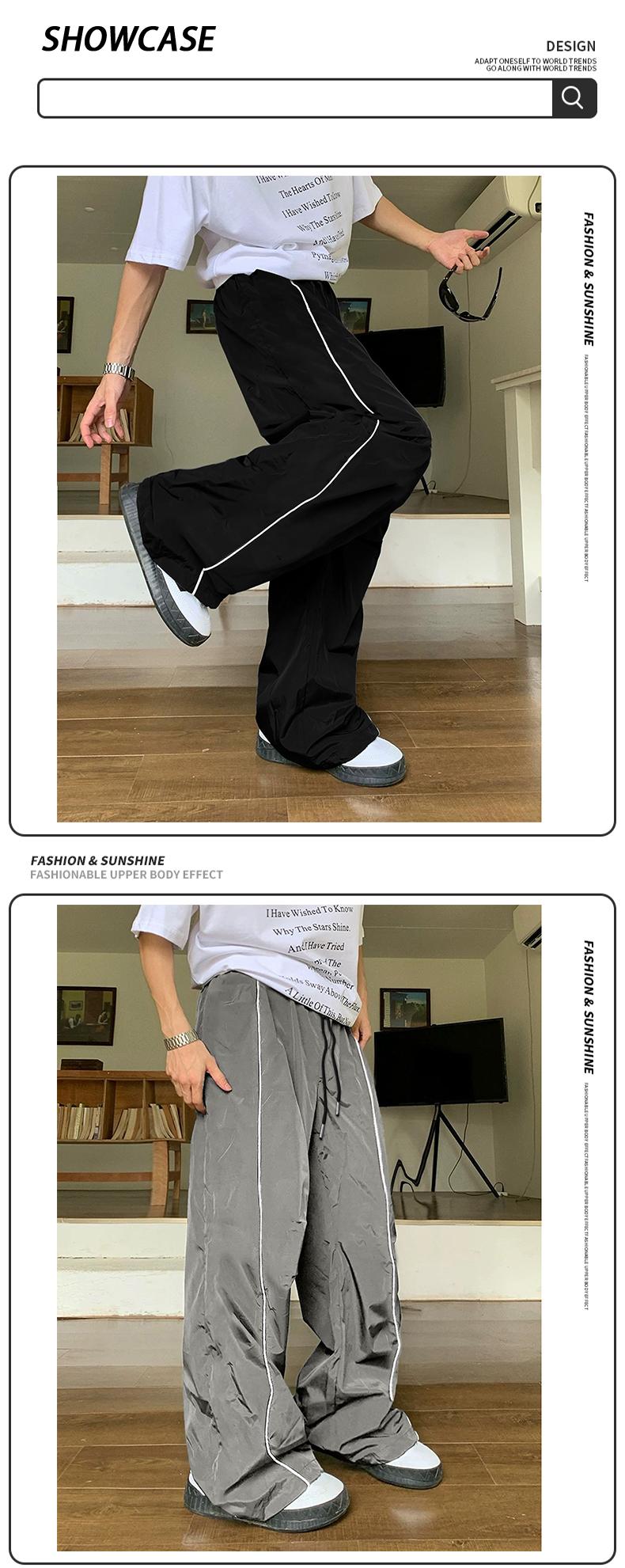 Men's Loose-Fit Sports Pants with Drawstring Waistband Breathable Fabric for Outdoor Activities & Casual Wear Stylish Design Suitable for All Seasons Casual Menswear Outfit Outfit Menswear pants para hombre track  vibes solid drawstring waist sweatpants