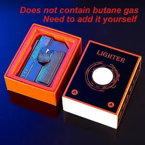 Foldable Metal Windproof Lighter, Refillable Lighter for BBQ, Candles, Camping & Travel(Fuel Not Included)