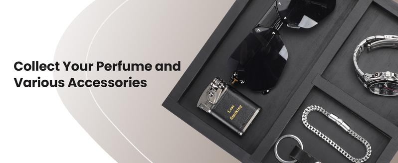 Cologne Organizer for Men,Cologne Stand,3 Tier Wooden Perfume Shelf with Rotate,Desk Organizer,Gifts for Dad From Wife,Husband Boyfriend Birthday Gift Ideas,Valentine's Day Gifts for Men