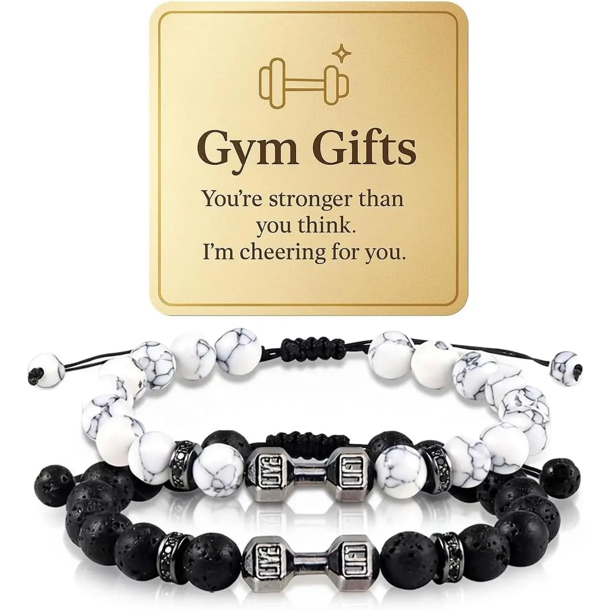 2PCS Gym Gifts Accessories for Men Gym Bracelet Weighted Dumbbell Bracelet Workout Accessories for Sport Lovers