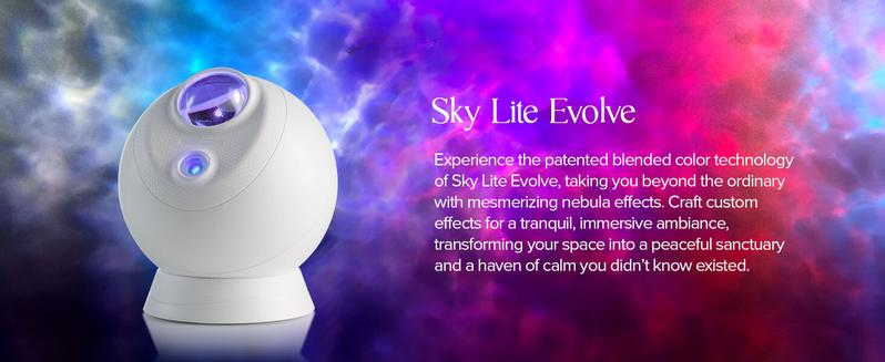 Sky Lite Evolve - Cloud Galaxy Projector Light with LED Nebula Lighting and Ocean Lamp, Wave lamp, WiFi App for Bedroom lights, Meditation, Relaxation, Gaming Room, Home Theater, and Bedroom Night Light Gift (Nebula Cloud Only)