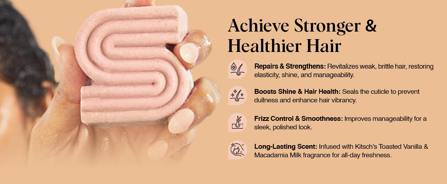 Kitsch Argan Oil Solid Shampoo Bar – Vegan, Natural, Made in USA, Paraben & Sulfate-Free, Repairs Damaged, Weak, Brittle Hair, 3.2 oz