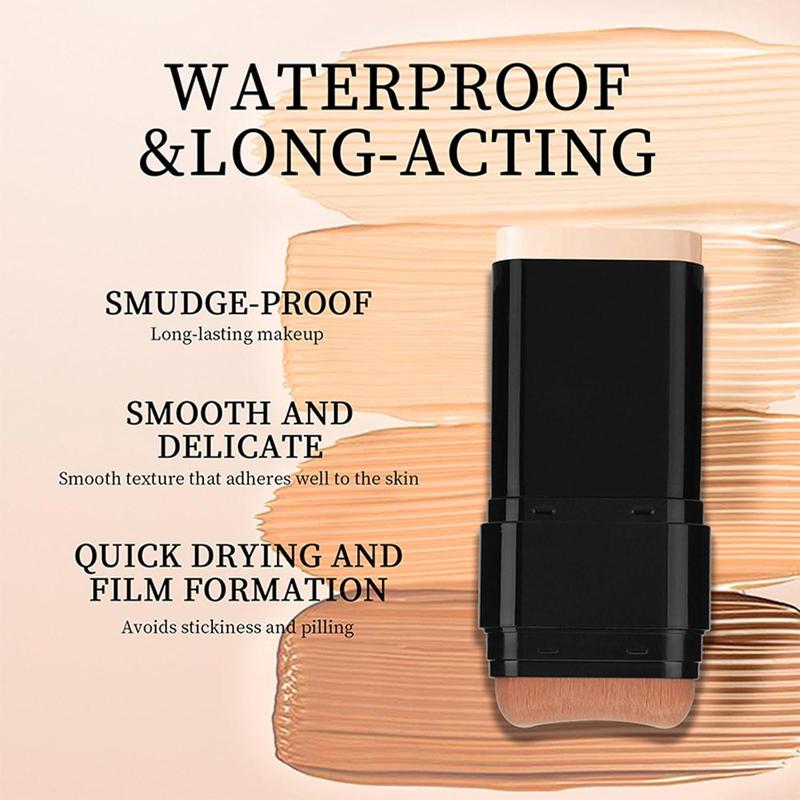Luminous Dual-Ended Concealer Foundation Stick with Built-in Brushes 24H Long-Lasting Waterproof Sweatproof One-Swipe Even Flawless Base Clear Radiant Skin Foundation Stick Luminous Dual-Ended Concealer Foundation Stick with Built-in Brushes 24H Long-Lasting Waterproof Sweatproof One-Swipe Even Flawless Base Clear Radiant Skin Foundation Stick