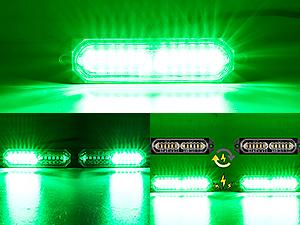 Nilight 8PCS Led Strobe Lights 12LED Green Light 12V 24V Surface Mount Flashing Warning Hazard Beacon Lights Ultra Slim Sync Feature Mini Grille for Cars Trucks Off Road Vehicles SUV