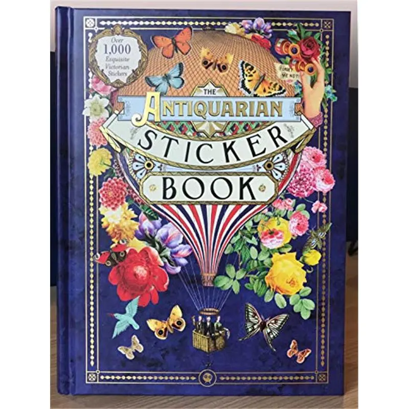 The Antiquarian Sticker Book - English Hardcover Book, Vintage & Antique Themed, 300 Pages, Over 1,000 Exquisite Victorian Stickers, 6.3x1.65x8.3 In, 2.43 lbs (Literature & Art Category)