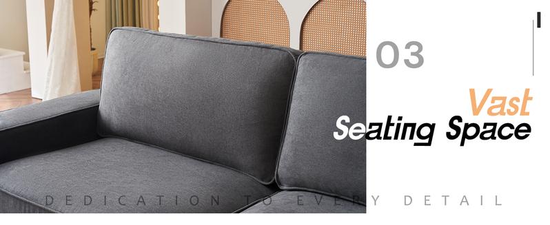 AMERLIFE Sofa, Modern Sofa Couch with USB Charging Ports & Cup Holders, Comfy Sofa- Deep Seat Couch for Living Room