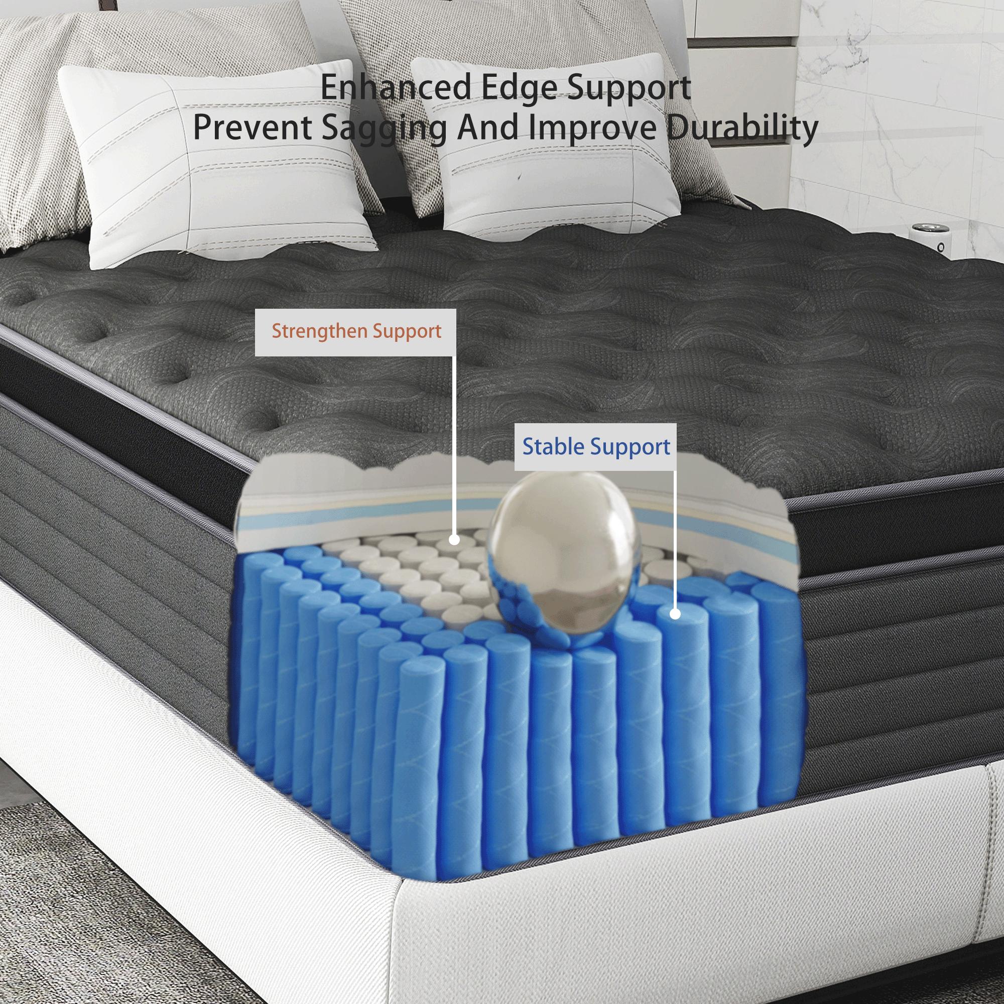 mattress queen size 12-inch/14-inch Spring Mattress, Memory Foam, Pocketed Coils, Ergonomic Design, Medium Firmness, Offers Comfortable & Supportive Sleep Experience, Ideal for Home & Hotel Use,es, colchones para cama,hibrid  mattress Gel Topper Full