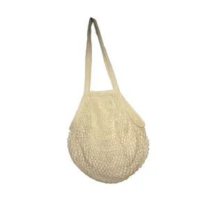 White Reusable Mesh Grocery Bag – Washable Cotton Shopping Bag for Produce, Farmers Market, Supermarket & Picnics | Breathable, Portable & Eco-Friendly Storage Bag