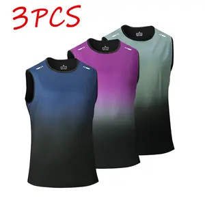 Men’s 5-Pack Gradient Color Dry-Fit Sleeveless Tank Sports Tops, Suitable for Gym, Running, and Basketball