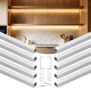 VEVOR 10-Pack 6.6 ft/2M Plus-Size U Shape LED Aluminum Channel, with Milky Cover, End Caps and Mounting Clips, Aluminum Profile for LED Strip Light, Easy Installation, for Under Cabinet Ceiling Coves