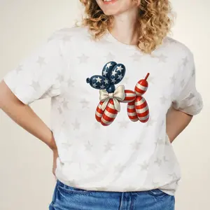 American Flag Balloon Dog Graphic T-Shirt and Sweatshirt
