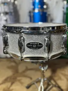 Walker Custom Drums 14x5.5 Silver Sparkle Snare Drum - VIDEO