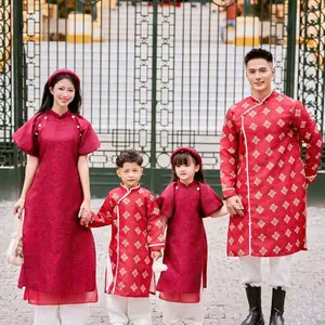 Vietnamese  Ao Dai With Pants For Family ( Set Mẹ Và Bé Gái) Vietnamese Size / Áo Dài Cách Tân Truyền Thống Việt Nam / Women Ao Dai / Girl Ao Dai / Áo Dài Tết / Luna Ao Dai