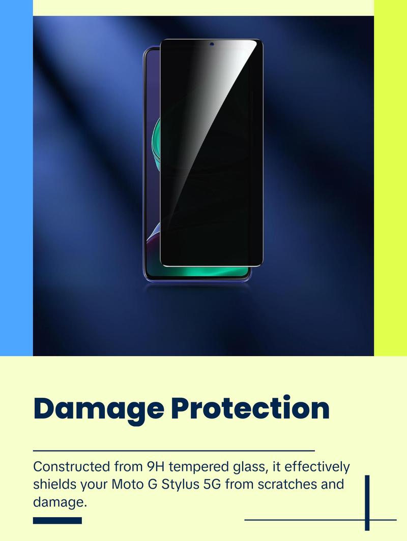2 Pack Privacy Screen Protector for Motorola Moto G Stylus 5G 2025, Tempered Glass with Anti-Spy Feature, Sensitive Touch, Anti-Fingerprint, Easy Installation, No Bubbles, Case-Friendly Protection Crystal