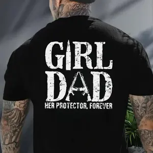 Girl Dad Her Protector Shirt, Dad With Daughter Shirt, Father Daughter Tee, Ideal Father's Day Dad T-shirt, Protective Father Tee PLK0204