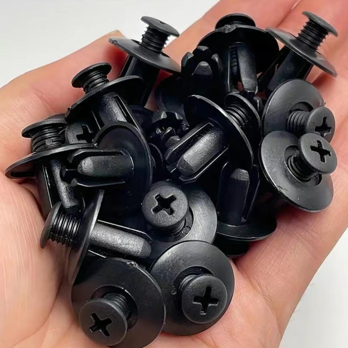 200pcs Plastic Rivet Fasteners Durable Car Clamps for Interior Exterior Trunk Quick Install Screws for Bumpers and Fenders Industrial Nuts Body Screw Kit Vehicle