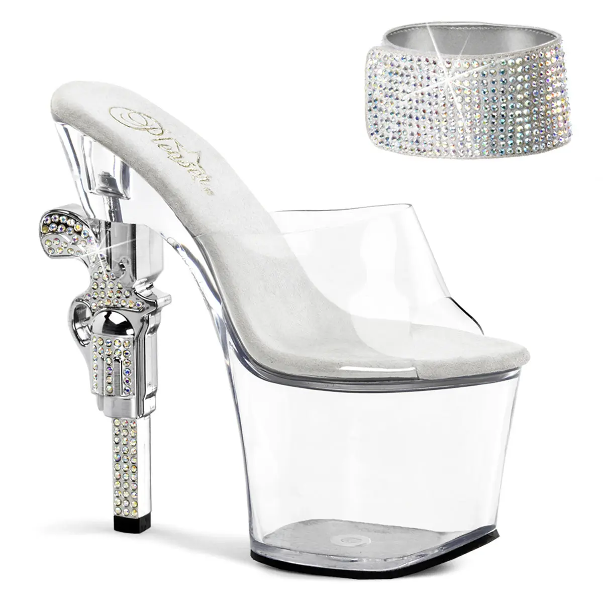 7 Inch Heel REVOLVER-712 Clear