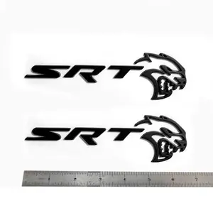 Hollow Hellcat SRT 3D Emblem Compatible with 2021-2023 Dodge Charger Black/Red/Chrome 1-Pack/2-Pack