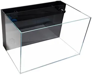 CRYSTAL 45 Degree Low Iron Ultra Clear Aquarium with Built in Back Filter (4.14 gallons, 12.2" x 8.66" x 9.06")