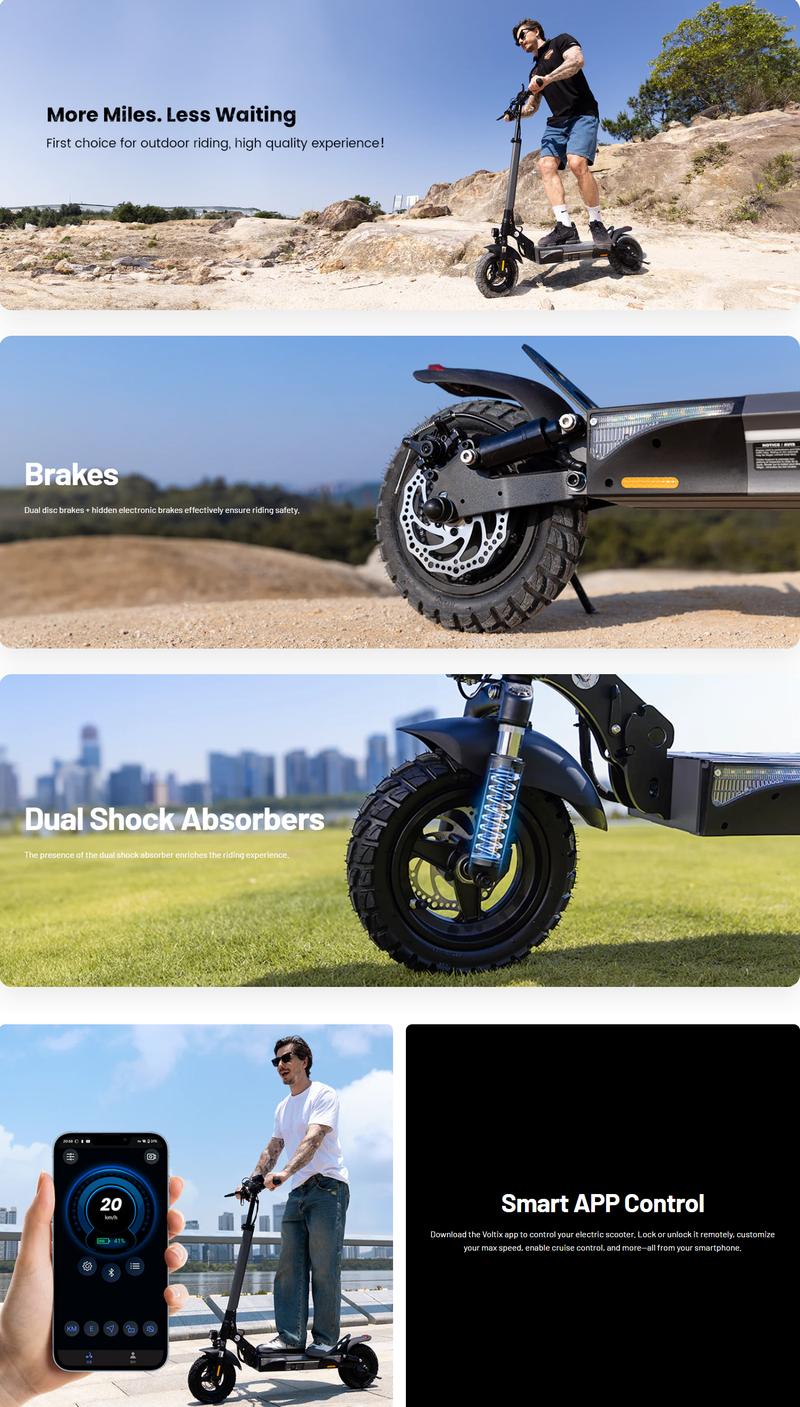 【Valentine's Day】Electric Scooter, 1000W/500W, 28MPH/25MPH,40 Miles/28 Miles/23Miles, 54.6V14Ah/48V15Ah Battery, 10''/11'' All-terrain Tires,  Dual Braking System & Suspension System, Foldable Commuter Electric Scooter Adults for Adults/Youths