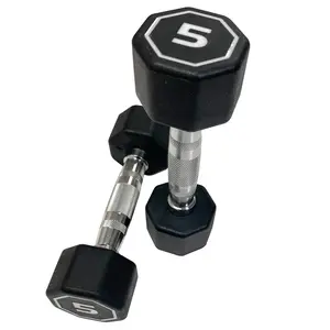 IR3920 Premium Octagonal Dumbbell, Large Numbers, Hard Chrome Plated Handle Dumbbells to Assist with Push-Ups, 5 lbs set of 2  5LB