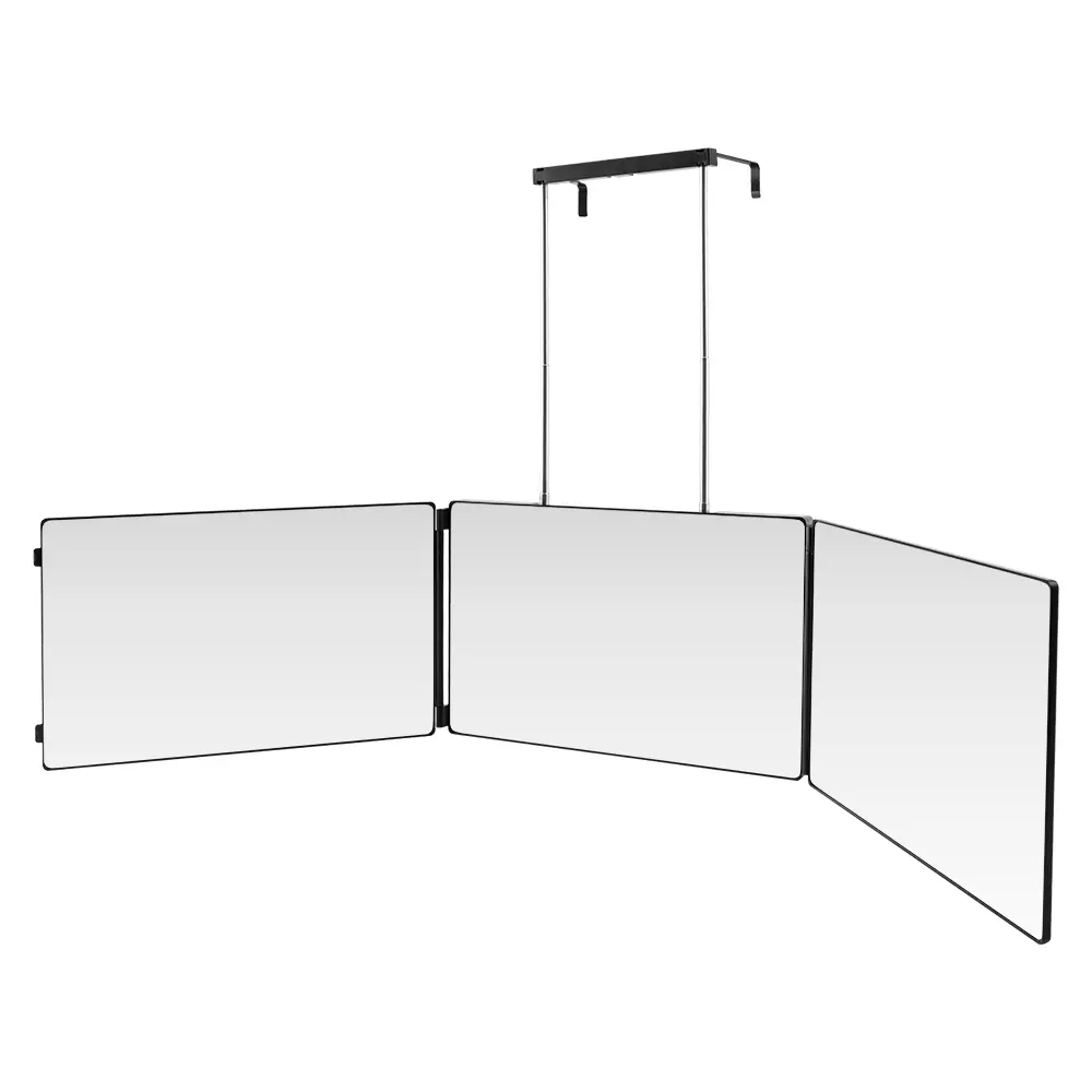 3 Way Makeup Haircut Mirror 360° View Tri-Fold Vanity Mirrors Wall-Mountable for Self Haircuts & Trims Door & Bathroom Hanging Options