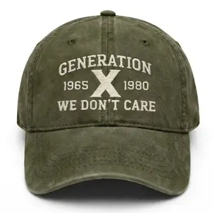 [Kingzlia] We Don't Care GenX Adjustable Cap for Men, Perfect Gift For Dad Low Profile Dad Hat Pigment Dyed