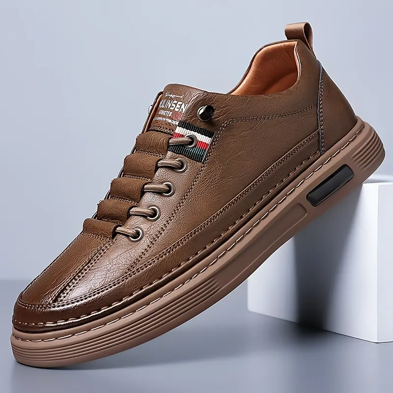 Men's Business Casual Sneakers All Seasons Classic Black Brown Non Slip Sole Perfect for Office Daily Commute Casual Activities and Everyday Wear