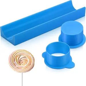 2 Inch Circle Cake Pop Mold Set with 9 Inch Tray Easy Cake Pop Circle Maker PLA Baking Cutter Molds Set for Home Baking, Birthday Parties, Wedding (Blue)