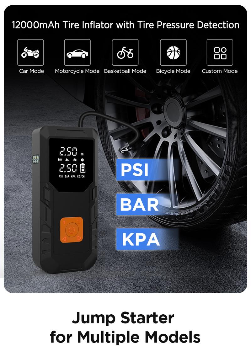 Junsun 500A Car Jump Starter 8000mAh Power Bank Portable Air Compressor 12V Starting Device for Car Battery Emergency Starter