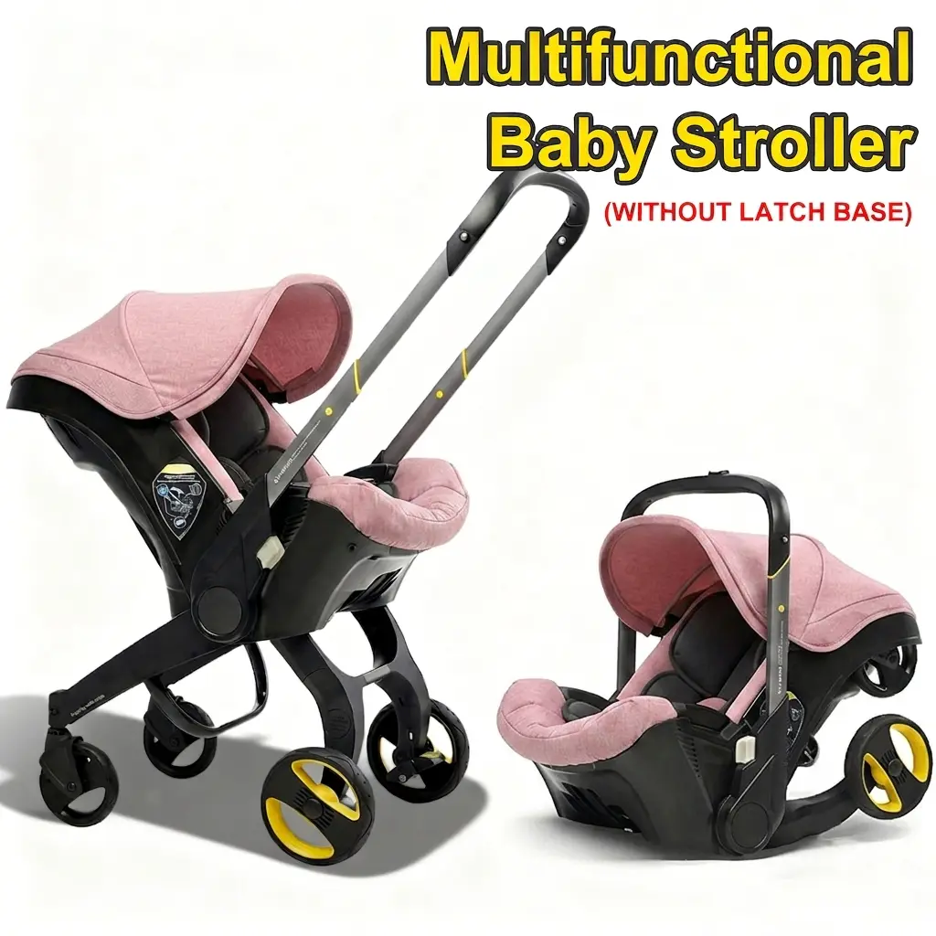 4-in-1 Convertible High-View Stroller, Latch Base-Free Baby Carriage with Reversible Seat, Lightweight Foldable Infant Traveling Stroller for Babies, Mother's Day Gift, Lightweight Stroller
