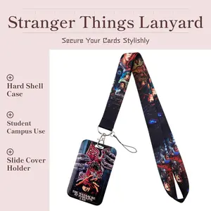 Stranger Things popular American TV series new lanyard card holder student campus card work ID slide cover hard shell protective case