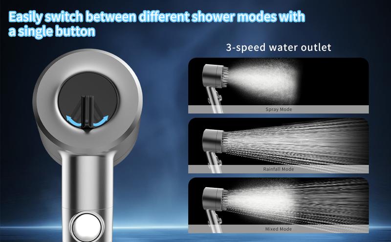 FEELSO Handheld Filter Shower Head High-Pressure Power Wash - 4-Setting Massage Spray, 60" Hose, Chrome Finish, Easy Install, Low Flow, One-Touch Water Stop, Adjustable Pressure, Micro-Technology Nozzles FEELSO Handheld Filter Shower Head High-Pressure Power Wash - 4-Setting Massage Spray, 60" Hose, Chrome Finish, Easy Install, Low Flow, One-Touch Water Stop, Adjustable Pressure, Micro-Technology Nozzles