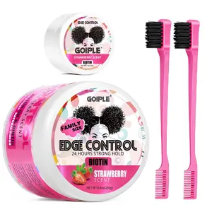 Edge Control Wax for Women - Strong Hold, Non-Greasy, No Flaking or White Residue, Smooths Edges Gel Natural Ingredients Haircare (Strawberry Scent)