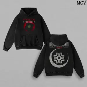Retro Breaking Benjamin Washed Hoodie, Oversized Menswear And Women Menswear Tops, Gym Pump Cover, Hip Hop Y2K Graphic Apparel, Gift for Fans