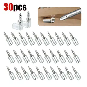 self-tapping screw 30pcs Anti-Slip Screw-In Shelf Pins Set, Self-Tapping Rust-Proof Support Pegs for Wooden Cab cabinet shelf peginets & Shelves support peg Industrial Hardware Self-Tapping Screw Support pins accessories