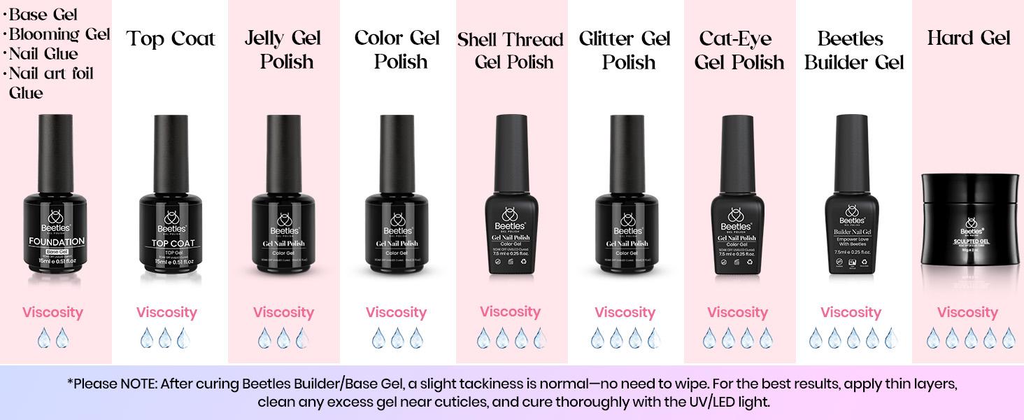 Beetles HEMA Free Gel Nail Polish Set, UV Gel Translucent Gel Nail Art for Manicure and Home Decoration Fall Nail Thanksgiving Gift Black Friday Winter Nail Christmas Gift