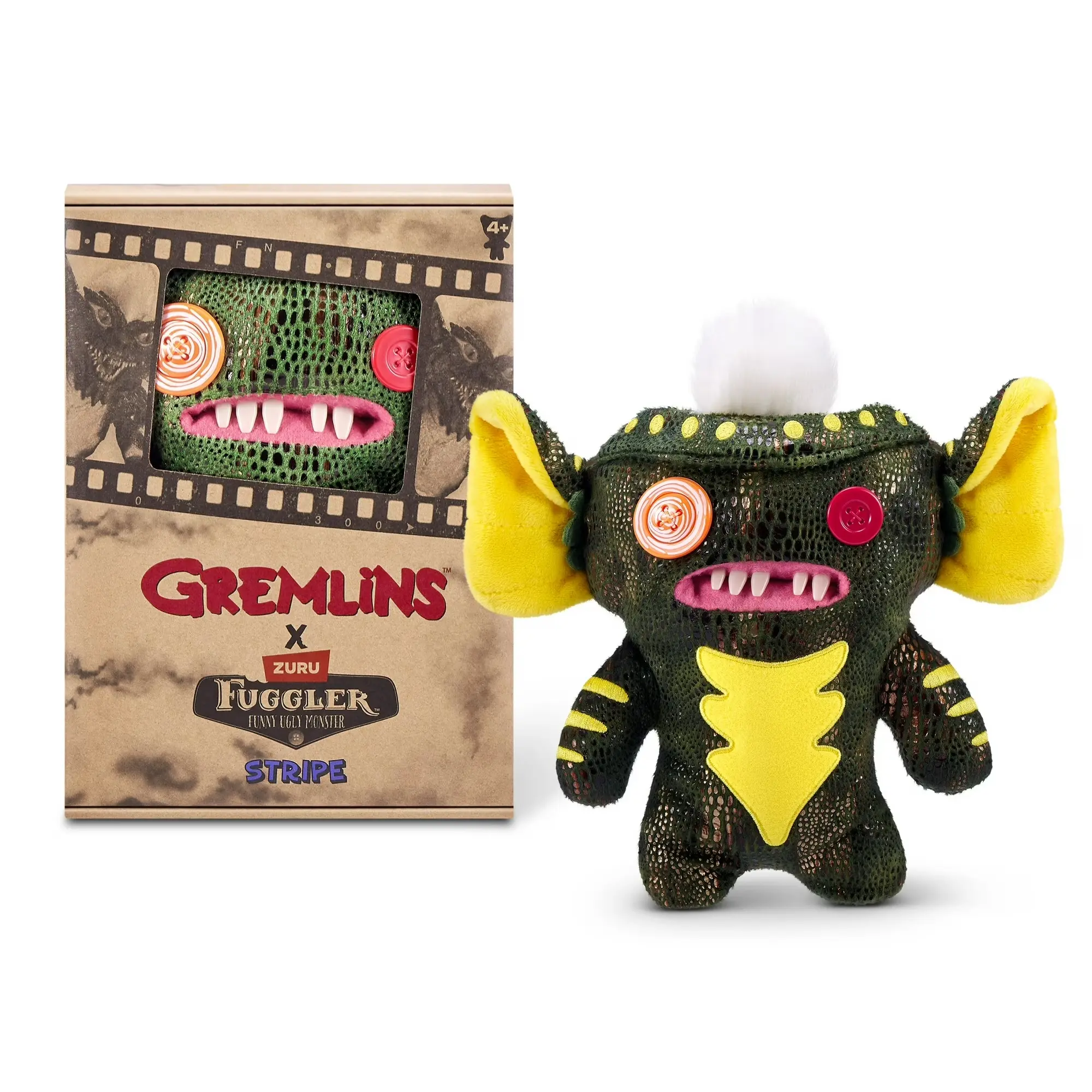 Zuru Fuggler Gremlins Stripe Green Funny Ugly Monster Plush Toy 9 Inch