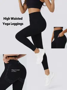 Women's High-Waist Tummy Control Yoga Leggings With Pockets, Butt Lifting Workout Pants for Gym, Fitness Yoga Pants