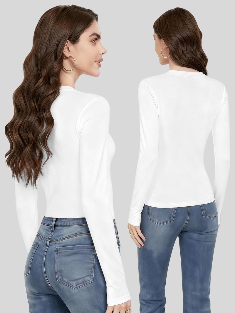 Women's Thermal Long Sleeve Top - Lightweight Warm Base Layer for Casual Winter Wear Buy 1 Get 1 Free Essential Tee