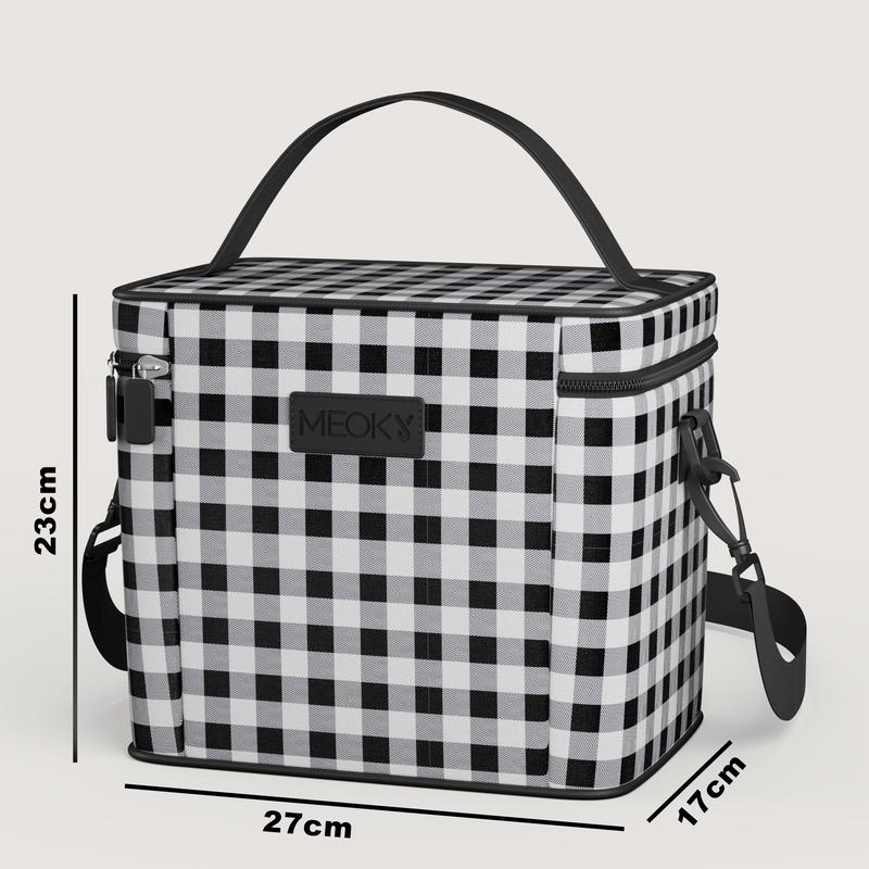 【Meoky】Insulated Lunch Bag, Double-Layer Large-Capacity Portable Lunch Tote,Detachable Shoulder Strap & Top Handle,Leak-Proof, Water-Resistant, Reusable for Work or School