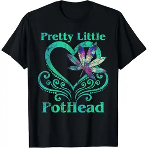 Pretty Little Pot Head Hearts Weeds Cabannis Casual Short Sleeve Cotton T-Shirt