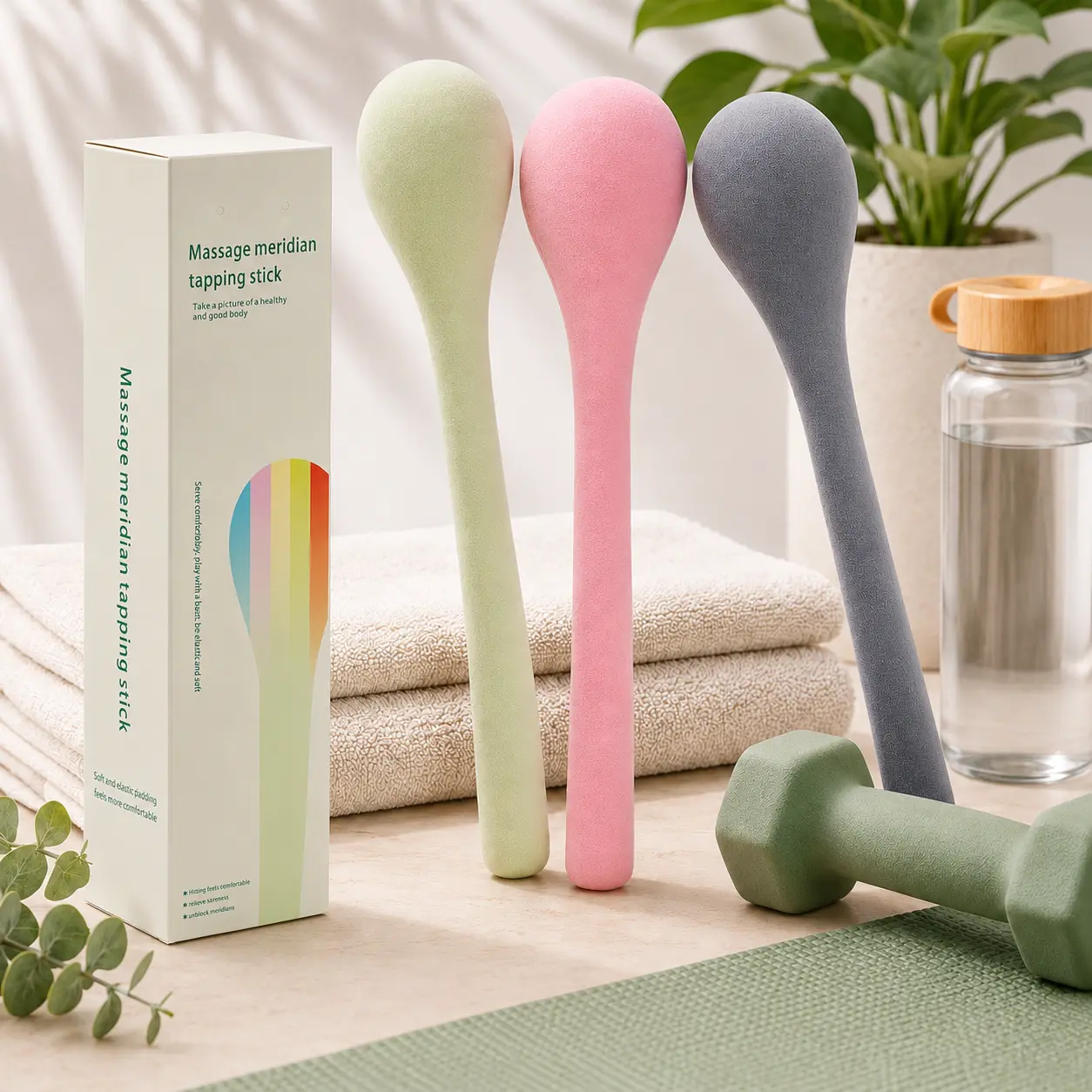 Manual Massage Stick for Neck, Back & Body Relaxation - Lightweight Soft Tapping Body Care Tool for Daily Wellness - Gifts for Adulting Women