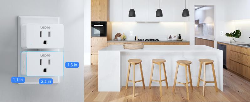Lepro P1 Smart Plug Mini 15A, WiFi Outlet Plugs Compatible with Alexa & Google Assistant, Voice/APP Control, Timer & Group Controller, ETL & FCC Certified, 2.4GHz Only