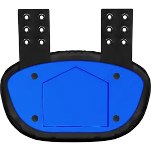 Football Back Plate for Shoulder Pads with High Impact Padding Chrome Metallic Blue