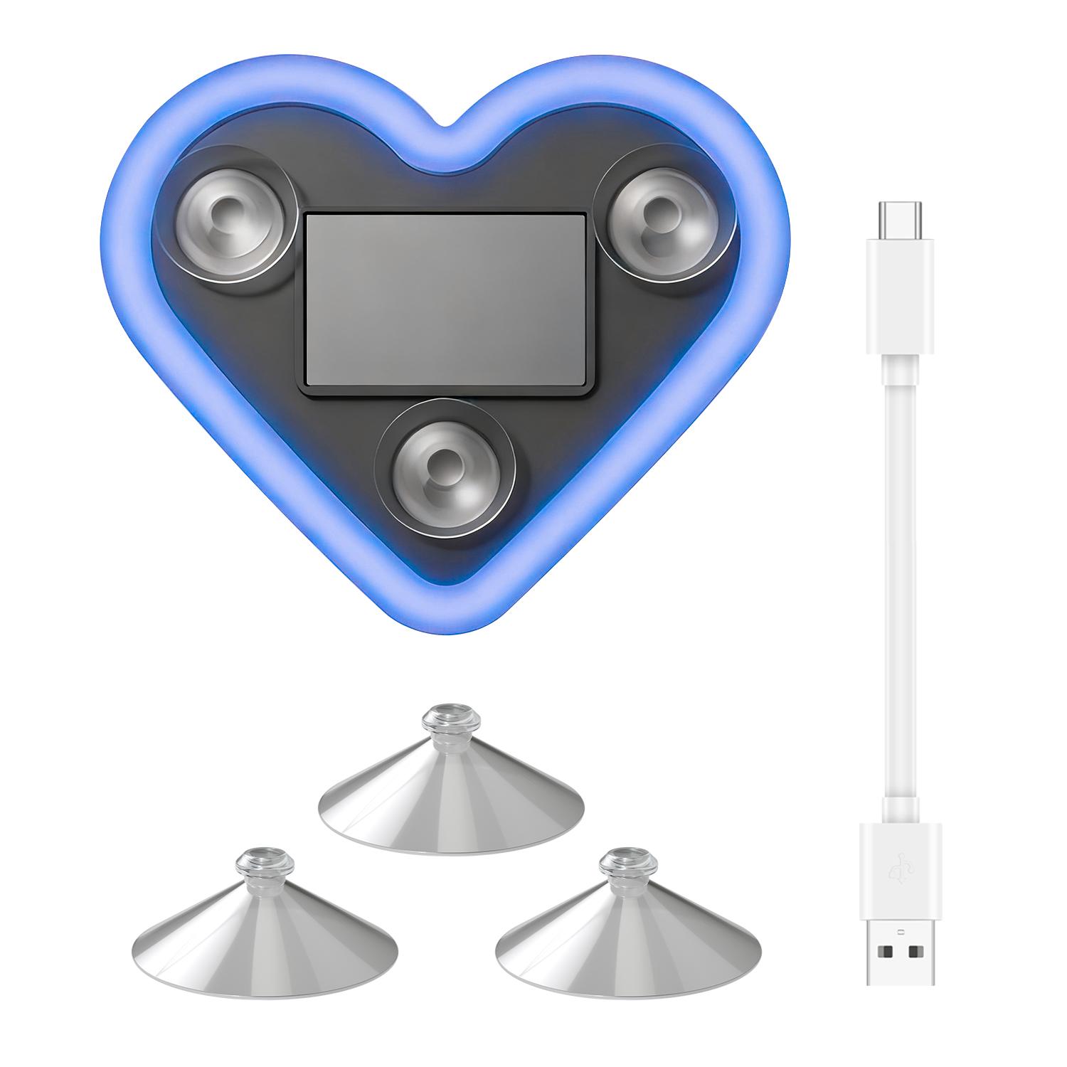 DUFIKKI Solar Powered Wireless LED Triangle Heart Shape C-Pillar Neon Light for Car Interior Decor Eco-Friendly Modern Stylish Look