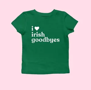 St. Patrick's Day Baby Tee Irish Goodbye Funny St. Patty's Crop Top Kiss Me I'm Irish BORG Drinking Unofficial Shirt Irish Boys St Paddy Tee Cotton
